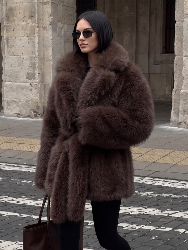Wool Coat Peacoat - Mueyaruho 2026 Winter Women Luxury Faux