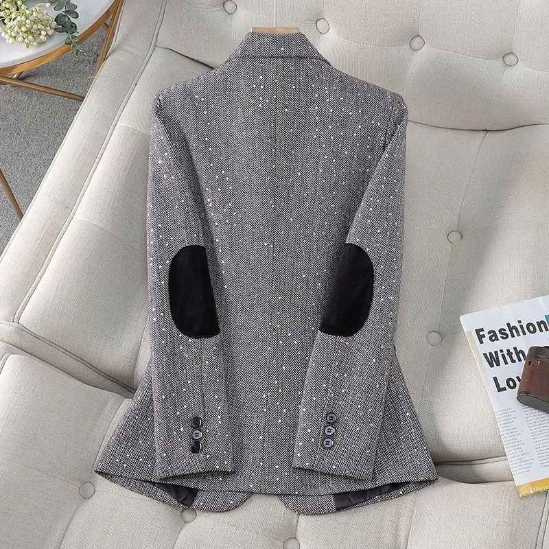 Down Jacket Packable - Sequined Blazer Coat Women Spring Autumn