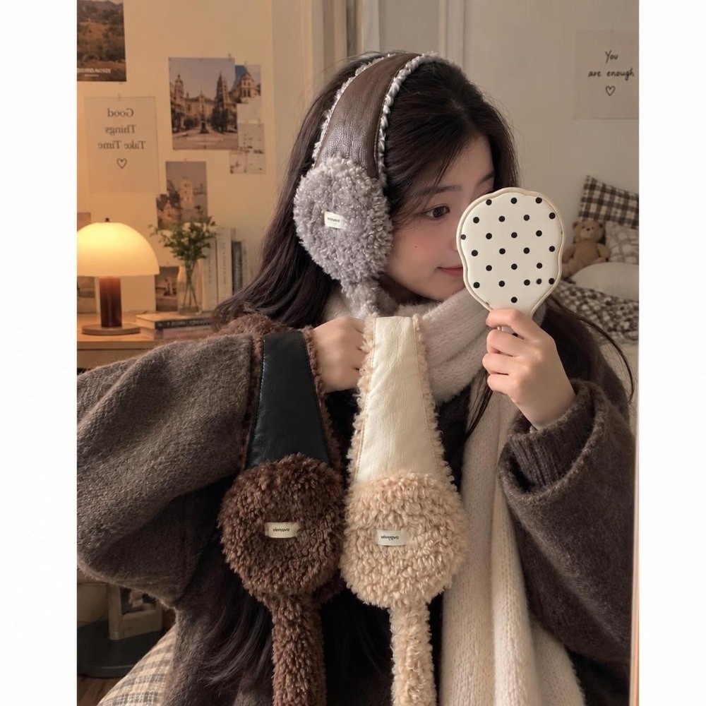 Japanese Style Vintage Faux La - Earmuffs Foldable ulasan dan harga