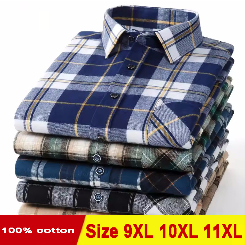 Size 11XL 10XL 9XL Fashion Fla - Flannel Shirt Lined ulasan dan harga