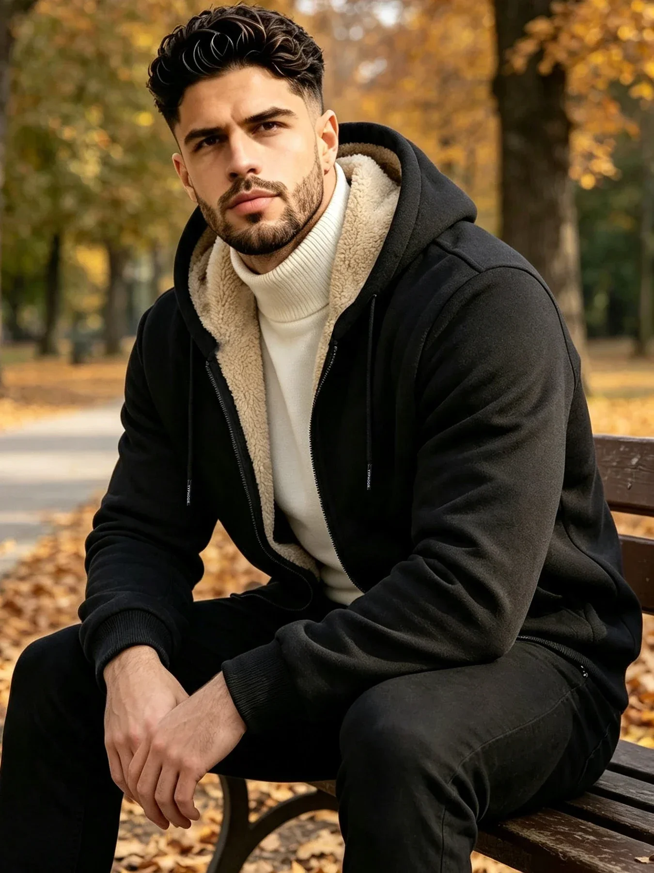 Men's Sherpa Fleece Hoodie Jac - Sherpa Hoodie Fleece ulasan dan harga