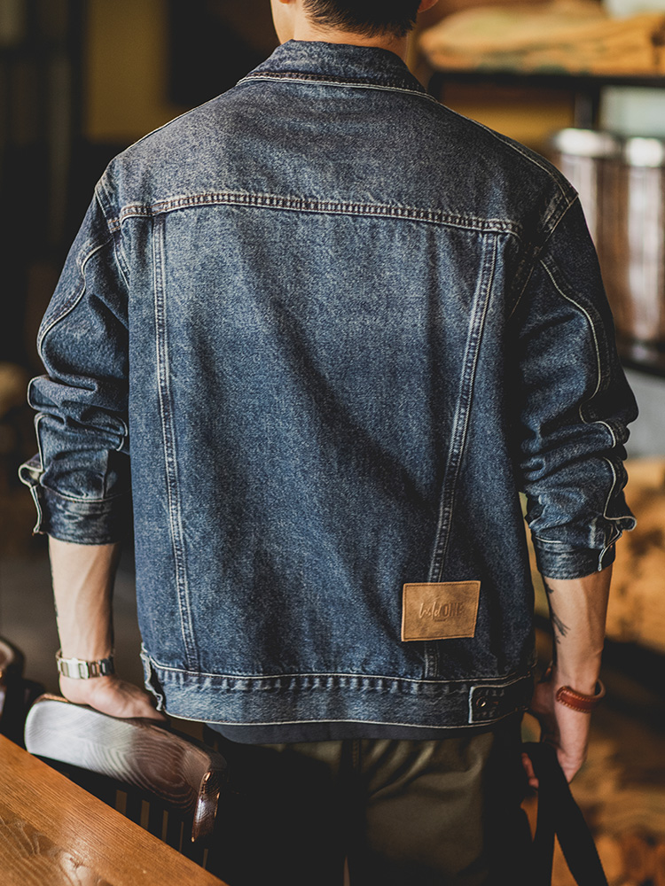 Retro American Washed Blue Den - Down Jacket Packable ulasan dan harga