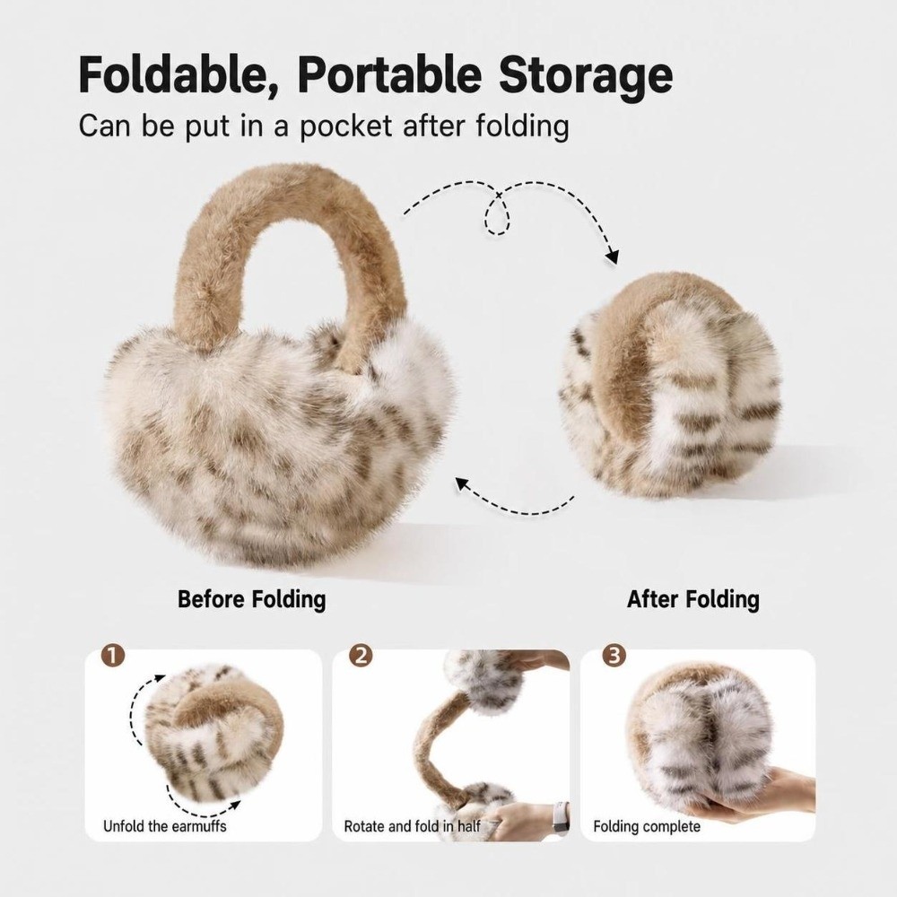 Vintage Windproof Faux Fur Ear - Earmuffs Foldable ulasan dan harga