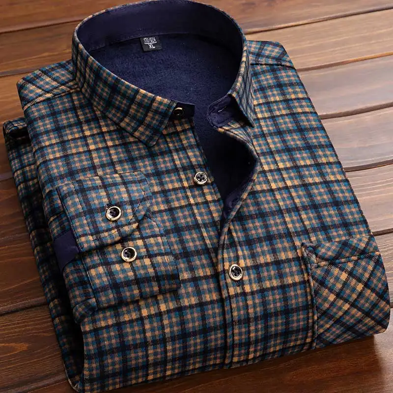 Men Fleece Shirt 2026 Autumn W - Flannel Shirt Lined ulasan dan harga