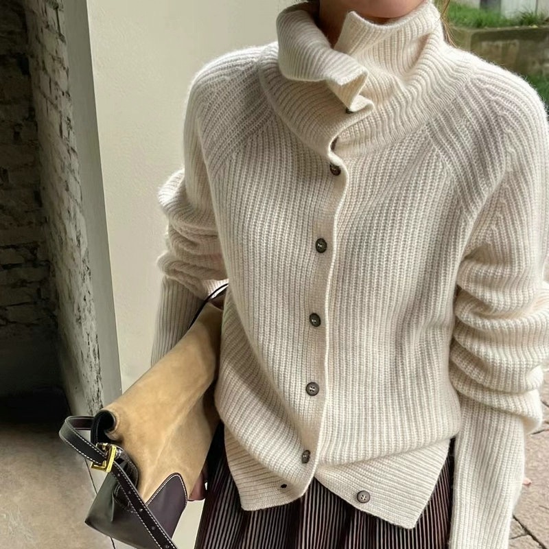 Turtleneck Cardigan Ladies 100 - Wool Coat Peacoat ulasan dan harga