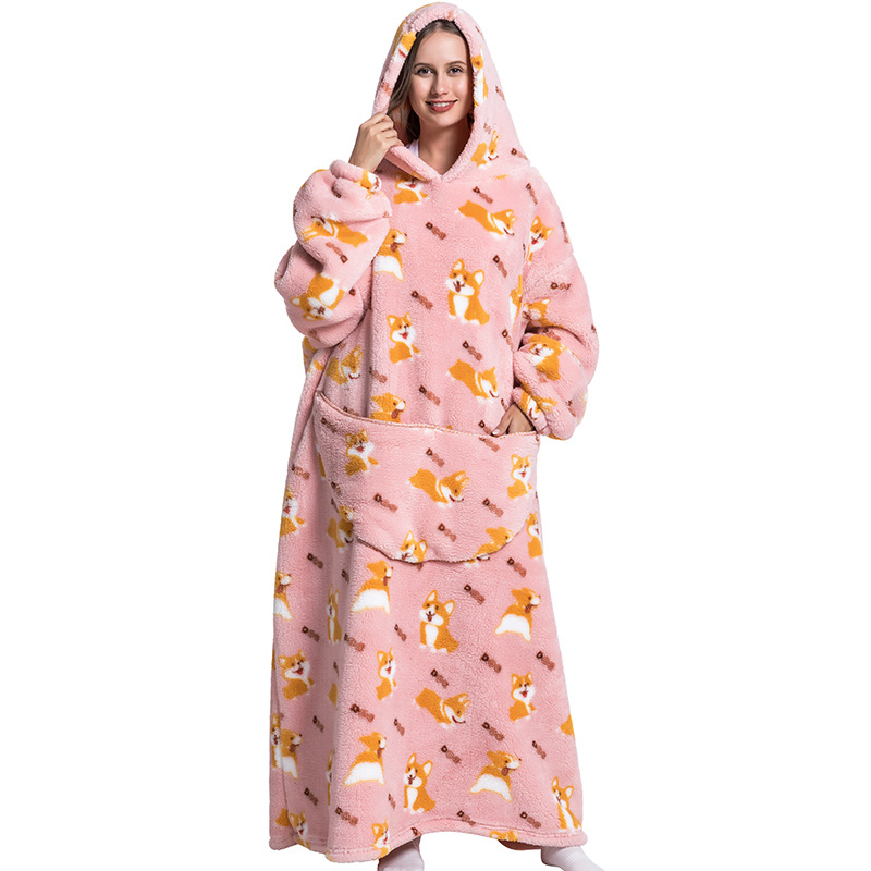 Winter Plush Blankets Wearable - Sherpa Hoodie Fleece ulasan dan harga