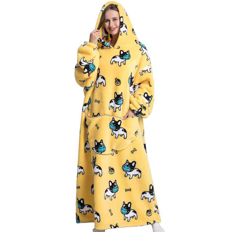 Winter Plush Blankets Wearable - Sherpa Hoodie Fleece ulasan dan harga